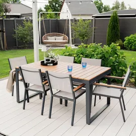 Home Deluxe SIERA Gartentisch 160 x 90 x 75 cm Grau