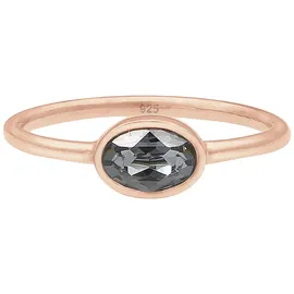 Elli Verlobungsring Oval Glas Kristalle Grau 925 Sterling Silber silberfarben 54 mm