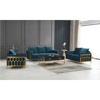 JVmoebel Sofa Wohnzimmer Design Sofa Sofagarnitur 3+2+1 Sitz Moderne Couch Set, Made in Europe blau