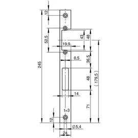 wilka schließtechnik gmbh P672 Schließblech Edelstahl Matt 24x243 mm