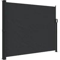 vidaXL Seitenmarkise Ausziehbar 160 x 600 cm Schwarz Polyester