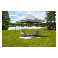 Berger Faltpavillon 3x3 m │ 3mx3m grau Partyzelt Luftzelt Luftpavillon zum Camping oder als Garten Pavillon 3x3 Meter │ inkl. Trolleytasche, Pavillon 3x3 faltbar, Gartenpavillon