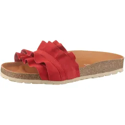 Pantolette VERBENAS "Rocio Roda", Damen, Gr. 39, rot, Veloursleder, klassisch, Schuhe, Sommerschuh, Schlappen für Strand- und Badeausflüge geeignet
