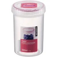 Lock & Lock runde Behälter, 1,3 l, transparent, Plastik, farblos, 330 ml