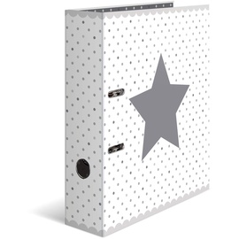 HERMA Stars Motivordner Weiß gepunktet mit Stern 7,0 cm DIN A4