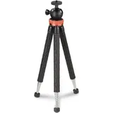 Hama Traveller Pro Dreibeinstativ 1/4 Zoll Arbeitshoehe=23-105cm Schwarz, Silber, Rot Stativ