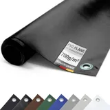 ANKO Planen Plane PVC 700g/m2 mit Ösen Abdeckplane Schutzplane matt reißfest stabil (Schwarz, 2,5m x 3m)