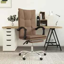 vidaXL Bürostuhl mit Liegefunktion Stoff Braun