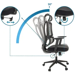 Bürostuhl / Drehstuhl ERGOMY Sitz Stoff / Rücken Netzstoff schwarz mybuero