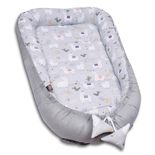 PaLulli 120x60 cm Babynest Babynestchen XXL Babykokon 2seitig 100% Baumwolle Kissen Nestchen für Babybett Reisebett für Baby und Säugling Feathers (Sterne)