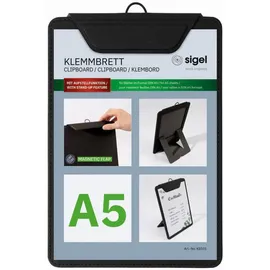 Sigel Speisekarten-Klemmbrett für DIN A5 schwarz