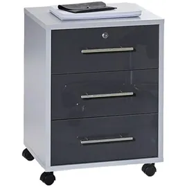 MID.YOU Schreibtisch Grau Hochglanz