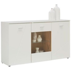 MID.YOU Kommode, Weiß, Eiche, Kunststoff, 3 Fächer, 150x88x42 cm, Made in EU, Wohnzimmer, Kommoden & Sideboards, Kommoden