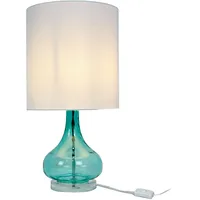 Relaxdays Tischlampe Weiß-Blau