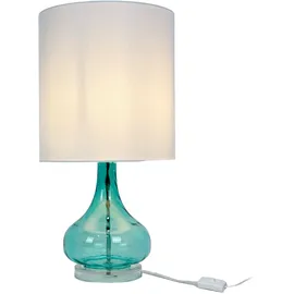 Relaxdays Tischlampe Weiß-Blau