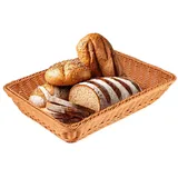 Tissting Rechteckige Rattan Gewebter Brotkorb Lebensmittel Brot Obst Aufbewahrungskorb Tischplatte Essen Servieren Körbe Tabletts für Familienwohnzimmer, Küche, Esszimmer, Obstladen(L)