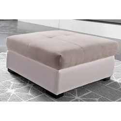 Hocker COTTA "Speedway", braun (schlamm, schlamm), B:100cm H:46cm T:70cm, Edles Flachgewebe ( 100% Polyester ) / Feine Struktur ( 100% Polyester ), Kunstleder SOFTLUX / Luxus-Microfaser ( 100% Polyester ), Kunstleder SOFTLUX / Struktur ( 100% Polyester ), Hocker