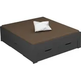 Rauch Stauraumbett RAUCH "Aditio", grau (graumetallic), B:166cm H:50cm L:208cm, Betten, Stauraumbett, ohne Kopfteil, inklusive Schubkästen