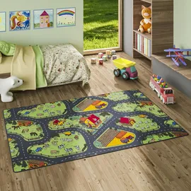 Snapstyle Kinder Spiel Teppich Bauernhof Bunt 100x100cm