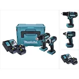 Makita DLX 2127 J1 Akku Combo Kit DDF 482 Z Akku Bohrschrauber + DTD 152 Akku Schlagschrauber + 3x Akku 3,0 Ah + Ladegerät + Makpac