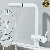 Weiβ Küchenarmatur Ausziehbar Brause Wasserfall Wasserhahn Küche Mischbatterie
