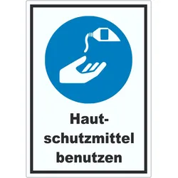 Hautschutzmittel benutzen Aufkleber A1 (594x841mm)