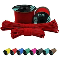 EdcX 2 mm Nylon Paracord 275 (50 und 100 m) – 100% Nylonseil, 3-adrige Schnur, Nylonschnur 2 mm in vielen Farben (Red, 50 m)