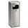 Proregal Kombiascher abgerundeten Ecken 2-Fach Einwurf | 32 Liter, HxBxT 66,5x26x26cm | Edelstahl | Mülleimer Aschenbecher Abfalleimer