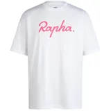Rapha Cotton Large Logo Weiß/High-Vis Pink XL