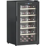 HOMCOM Weinkühlschrank Kompressor 41 Flaschen 91L Getränkekühlschrank, Flaschenkühlschrank 5-20°C mit Verstellbar Regal, Touchscreen, Glastür, LED-Beleuchtung, Schwarz