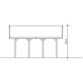 SKANHOLZ Doppel-Carport Wallgau 6,20 x 6,00 m braun mit Pfostenanker