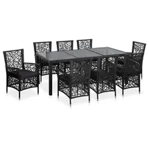 vidaXL Garten-Essgruppe 9-tlg. schwarz 44086
