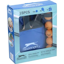 Slazenger Tischtennis Set - 15 Teilig - 4 Tischtennisschläger, 10 Tischtennisbälle und 1 Tragetasche - Einfach Mitnehmen - Mehrfarbig