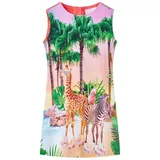 vidaXL Kinderkleid Tropische Landschaft Tieren Kinder Kleid Mädchen Korallenrosa 140 - 140
