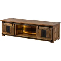Massivmoebel24 Railway LUX TV-Board 180x55x50 cm Natur lackiert Holz