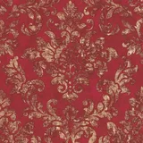 Profhome Barock Tapete 0,53 m x 10 m 5,33 m2 Rot/Gold 374131