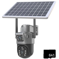 Drahtlose PTZ Solar Kamera, 4MP Auflösung, Doppelobjektiv, WIFI Version Kamera Hinzufügen 64GB