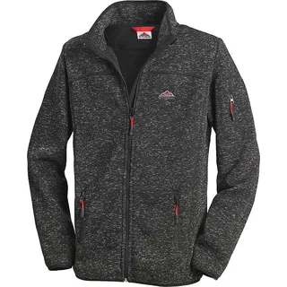 Stubai - Strick Fleecejacke Herren/Strickjacke mit Fleece Innenseite für Outdooraktivität, Strick Fleece Jacke mit Stehkragen und Reißverschluss ,Anthrazit-melè,L - L