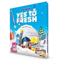 Mentos Adventskalender 2024, 24 Türchen mit einem Mix aus verschiedenen Sorten Kaubonbons und Kaugummi, 1x 444g