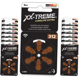 XX-Treme Longlife Extra Hörgerätebatterien 312 PR41 Braun – 90 Stück Zink Luft 1,45V – 15 x 6er Blister Vorratspack