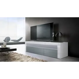 Vladon Valencia Lowboard 155 x 46 x 40 cm Grau/Weiß Hochglanz MDF/Spanplatte
