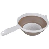 Homéa, Sieb, einziehbar, mit Kunststoffgriff, Ø 23 x H 3-9 cm, Weiß/Taupe
