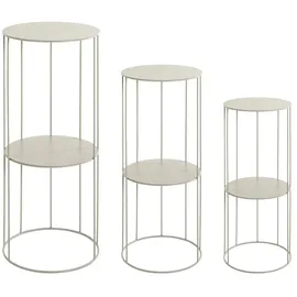 Haku-Möbel Blumensäule 3er Set 28 x 70 cm Beige