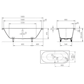 Kaldewei Centro Duo 1 Eckbadewanne 180 x 80 cm (283700010711)