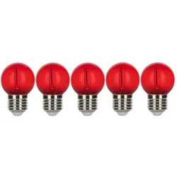 Bailey 5x Tropfenlampe Rot | LED-Filament 0,6W | E27 Kunststoff
