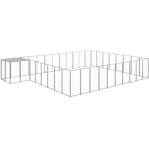 vidaXL Hundezwinger 25,41 m2 Stahl Silber