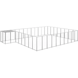 vidaXL Hundezwinger 25,41 m2 Stahl Silber
