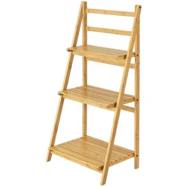 [en.casa] Leiterregal Natur, Holz, Bambus, 50.8x109x35 cm, Wohnzimmer,, - 2 Jahre Gewährleistung - mind. 14 Tage Rückgaberecht - Beige