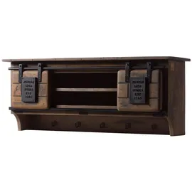 Massivmoebel24 Wandgarderobe Mango 115 x 30 x 45 cm Braun