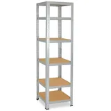 shelfplaza HOME 200x30x30 cm Schwerlastregal in verzinkt mit 6 Böden und 145 kg Traglast pro Boden
